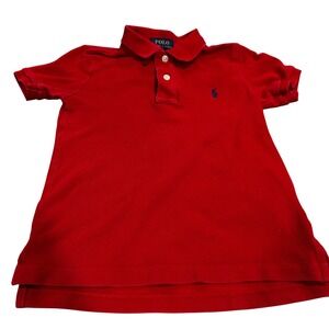 Polo Ralph Lauren Red Polo Shirt Kids Top Short Sleeve Pony Logo 4/4T